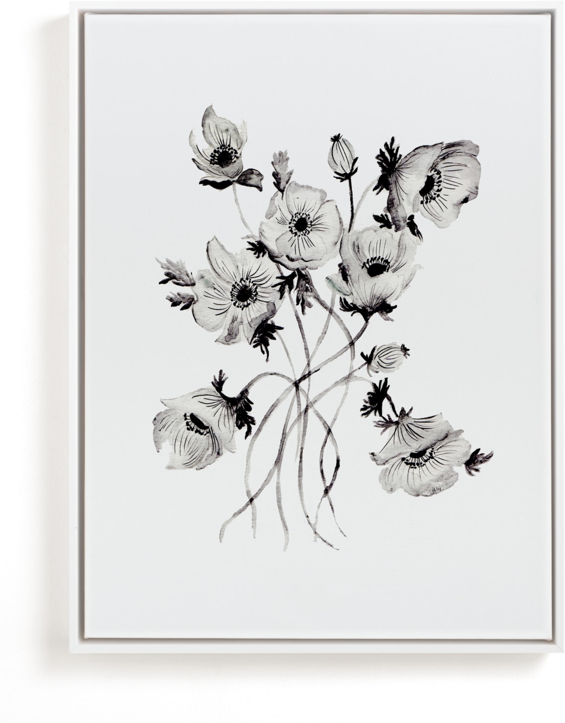 This is a black and white art by Shannon Kirsten called Greyscale Poppies.