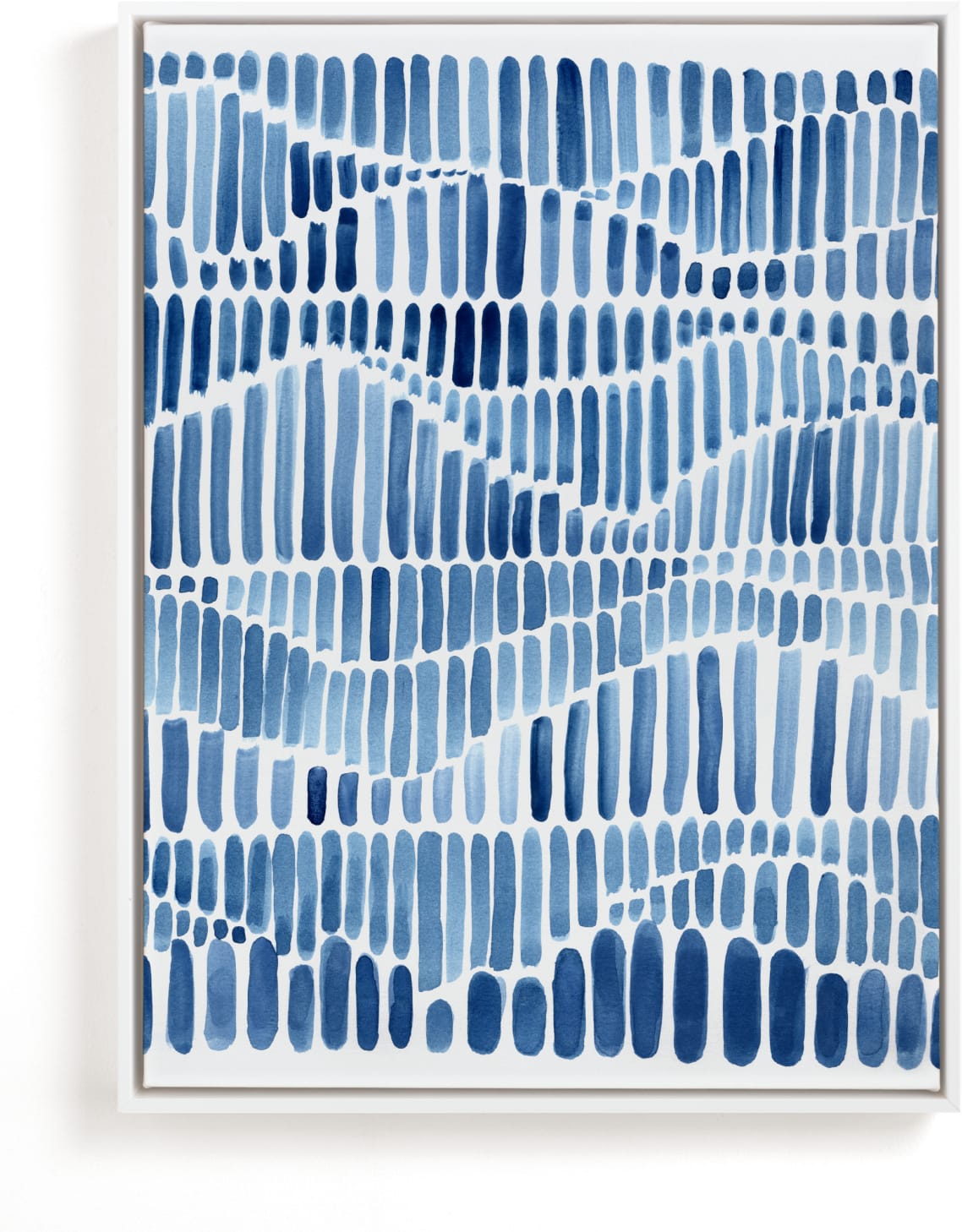 This is a blue art by Kristi Caterson called Indigo Rhythm.