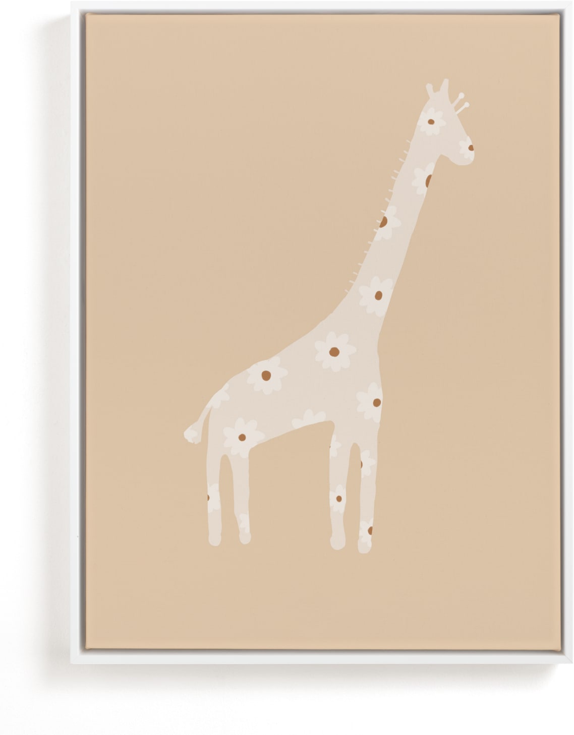 This is a beige art by Dawn Smith called Sweet giraffe..