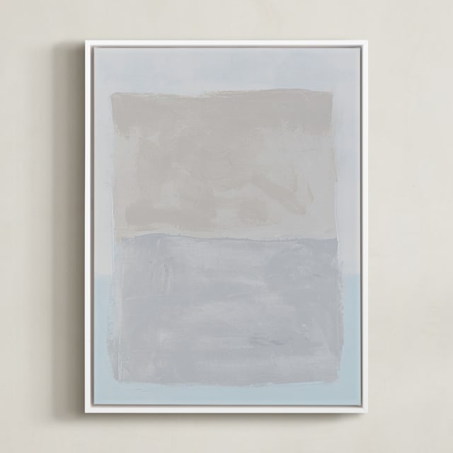 "Buff Boxes No.2" - Art Print in Sky by Amy Gray - Framed Canvas