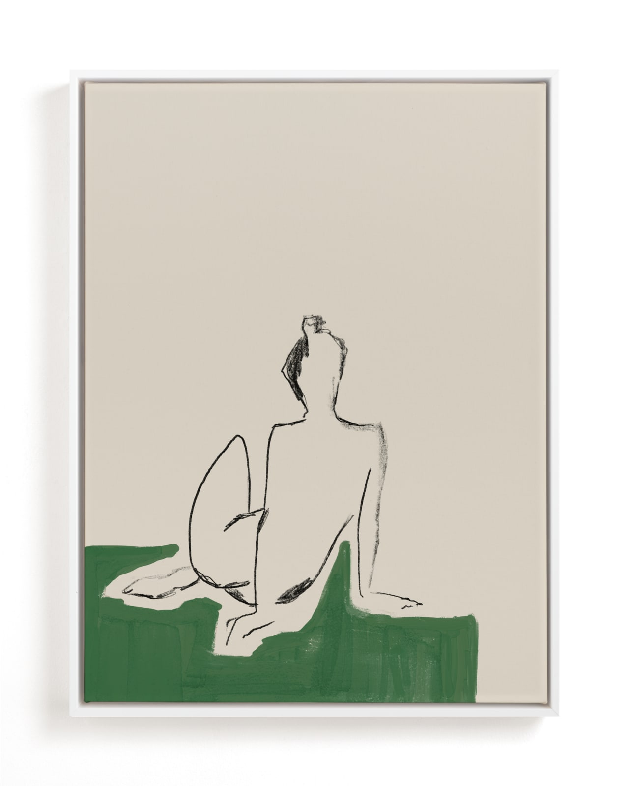 "Figure on Green" - Limited Edition Art Print by Annie Clark in beautiful frame options and a variety of sizes.