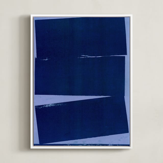 "Blue Wall" - Art Print in Midnight Blue by Marta Crea - Framed Canvas