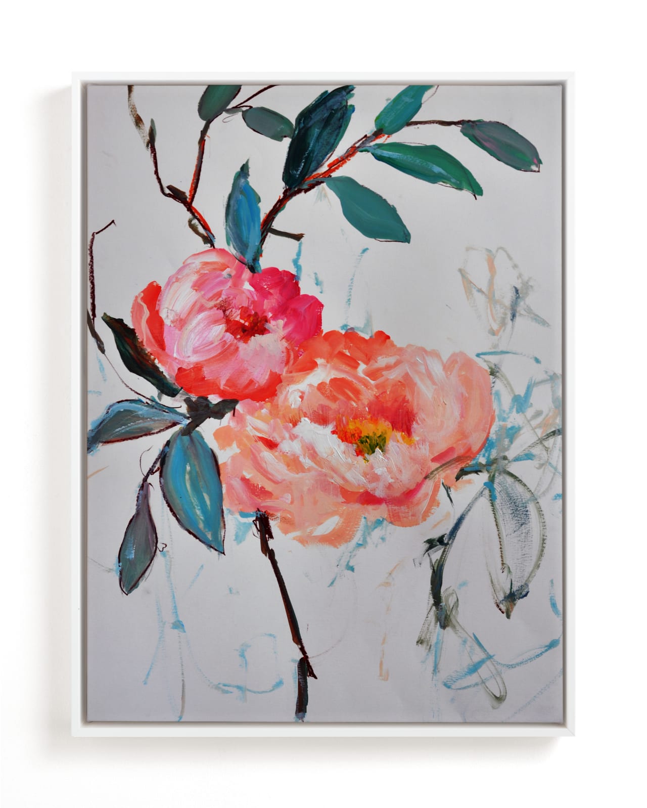 "Peony Duet" - Limited Edition Art Print by Sonal Nathwani in beautiful frame options and a variety of sizes.