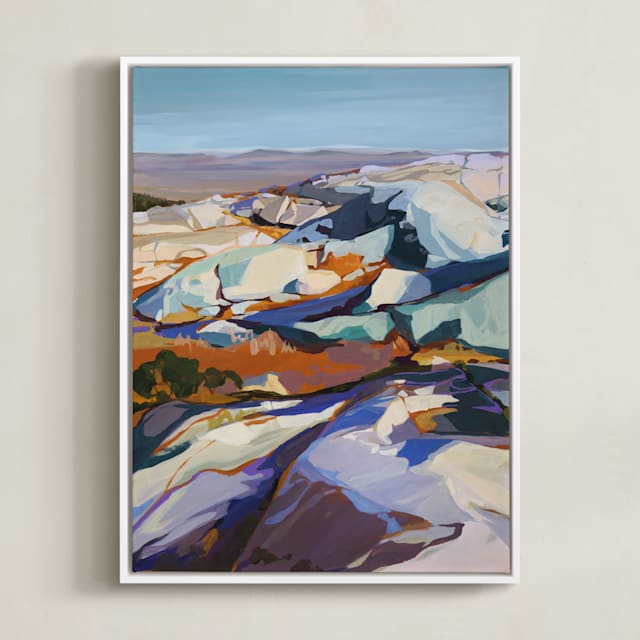 "On the Rocks I" - Art Print in quartz by Jess Franks - Framed Canvas