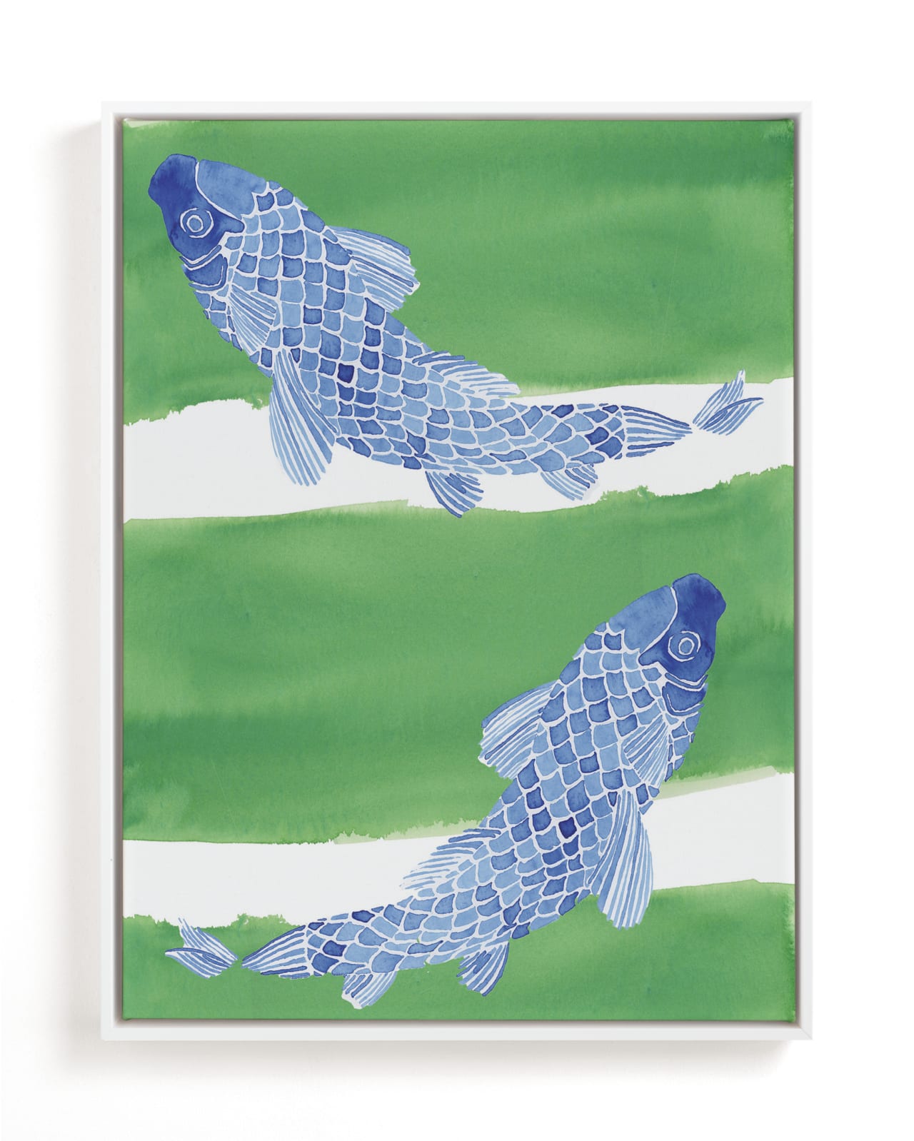 "Swimming Carp" - Limited Edition Art Print by Emily Bremner Forbes in beautiful frame options and a variety of sizes.