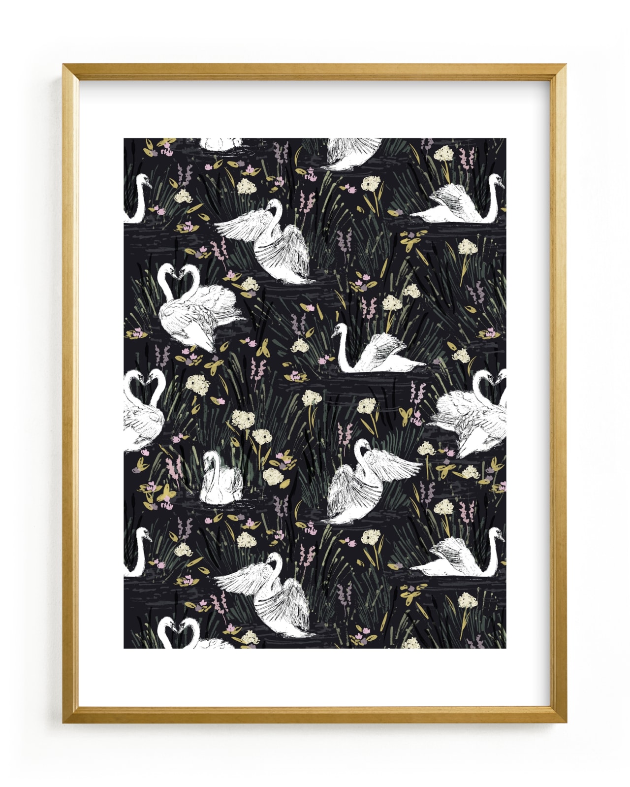 "swan lake" - Limited Edition Art Print by Shiny Penny Studio in beautiful frame options and a variety of sizes.