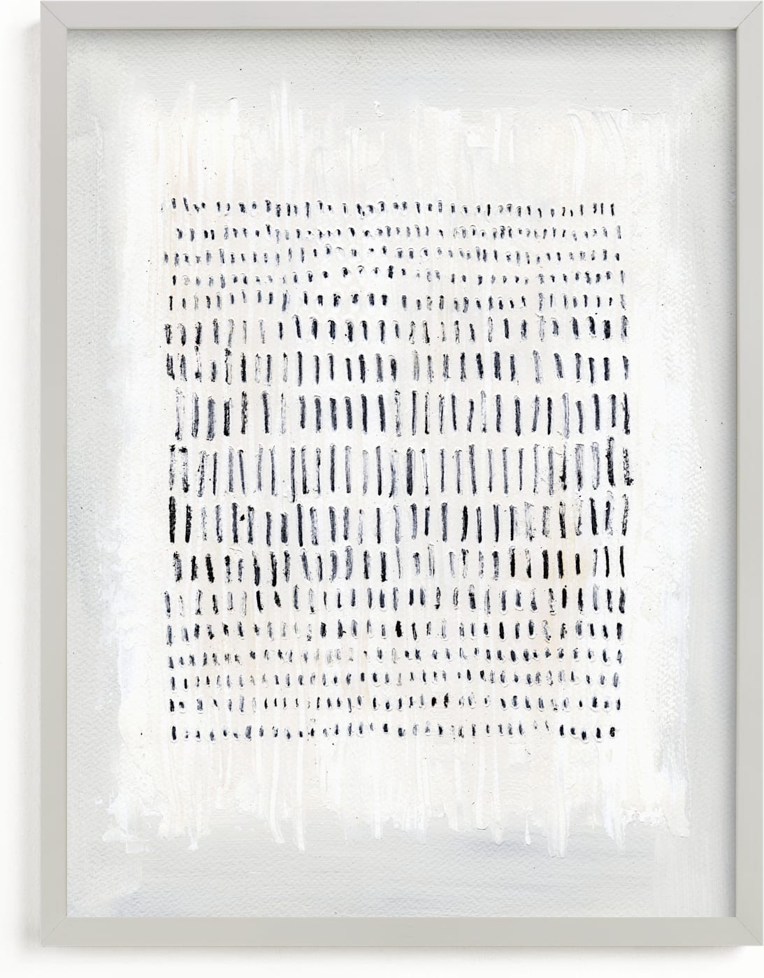 This is a white, grey, black art by Khara Ledonne called Weaving Toward One Another.