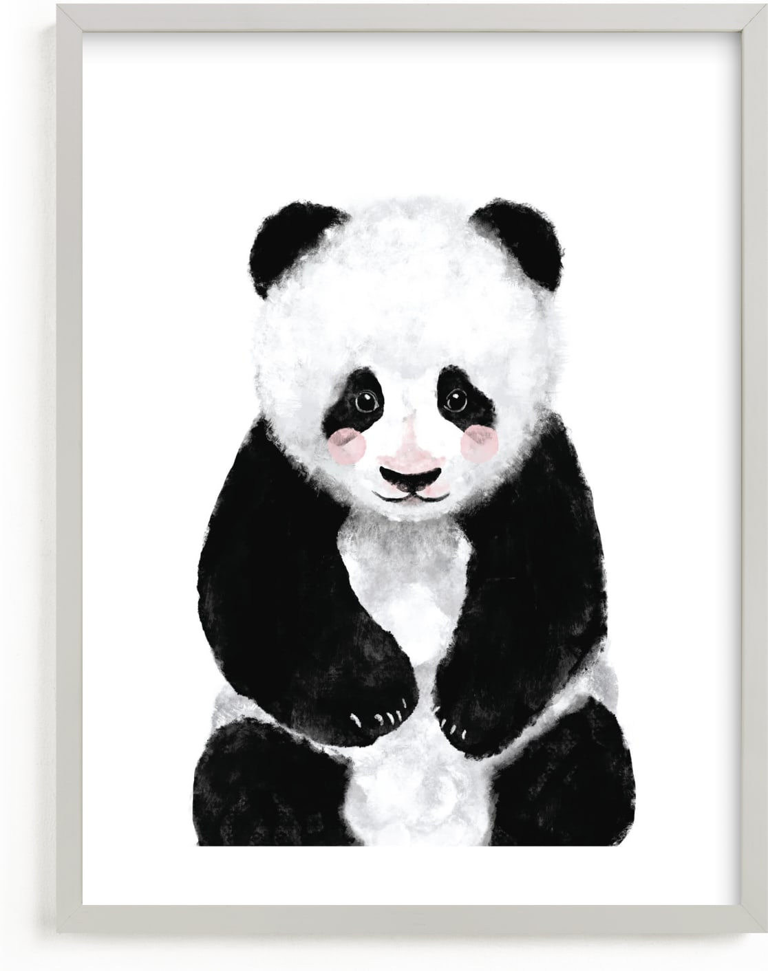 This is a black and white art by Cass Loh called Baby Panda.