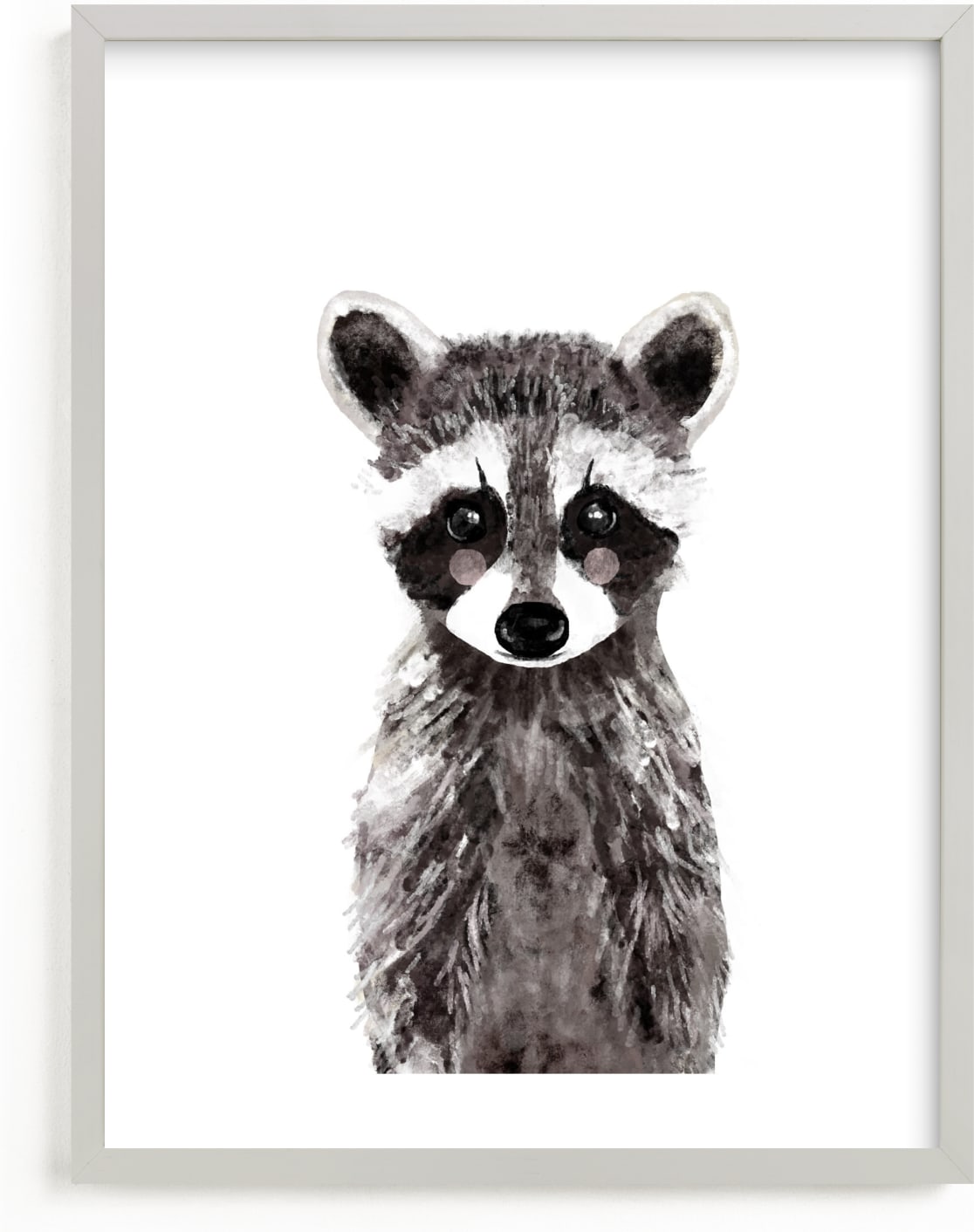 This is a brown, grey art by Cass Loh called Baby Raccoon.