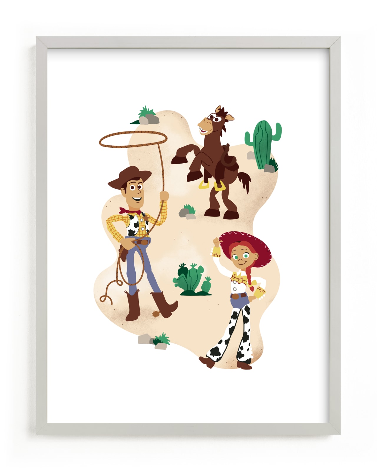 "Disney and Pixar Toy Story Woody's Roundup" - Limited Edition Art Print by Katie Zimpel in beautiful frame options and a variety of sizes.