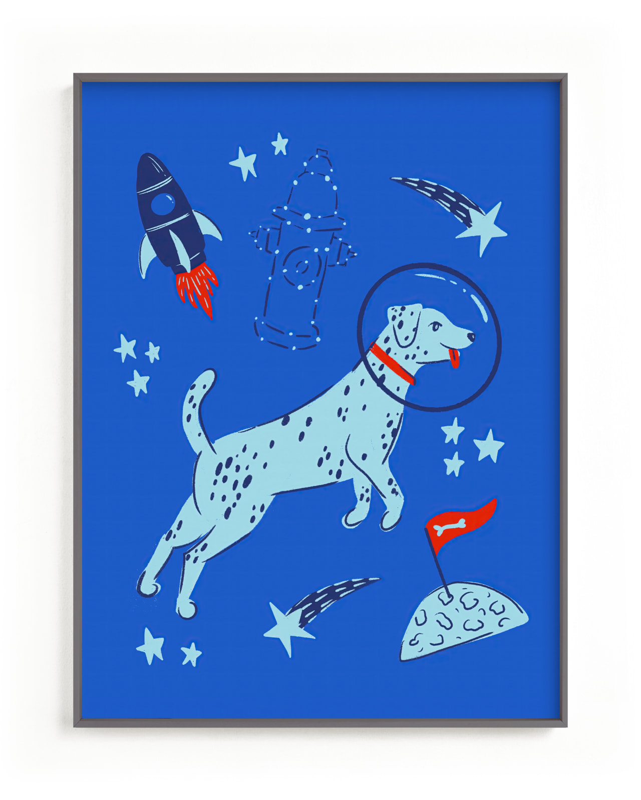"Space Pup" - Limited Edition Art Print by Kristin Mastoras in beautiful frame options and a variety of sizes.