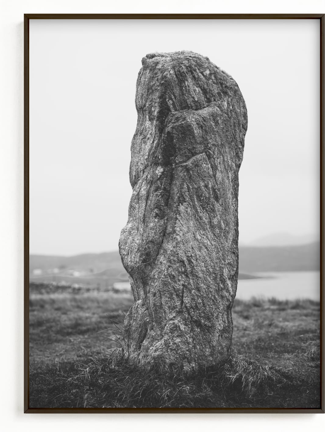 This is a black and white art by Kamala Nahas called Standing Stones III.