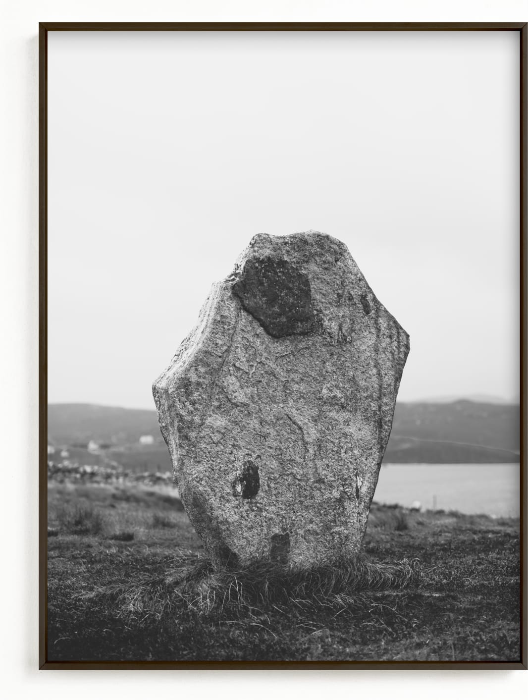 This is a black and white art by Kamala Nahas called Standing Stones I.