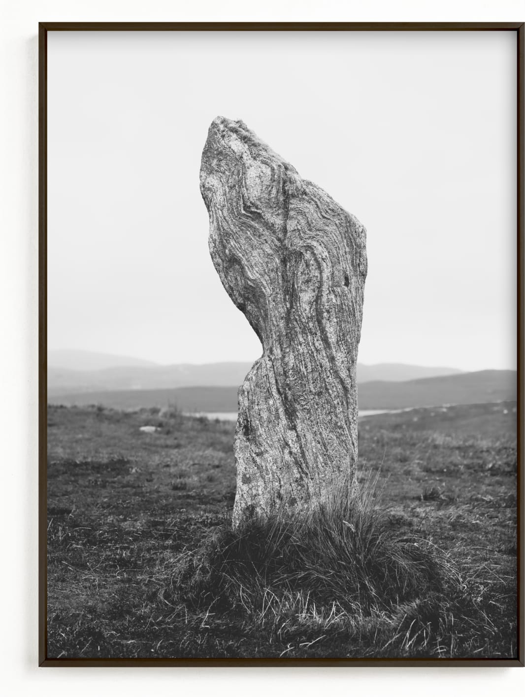 This is a black and white art by Kamala Nahas called Standing Stones II.