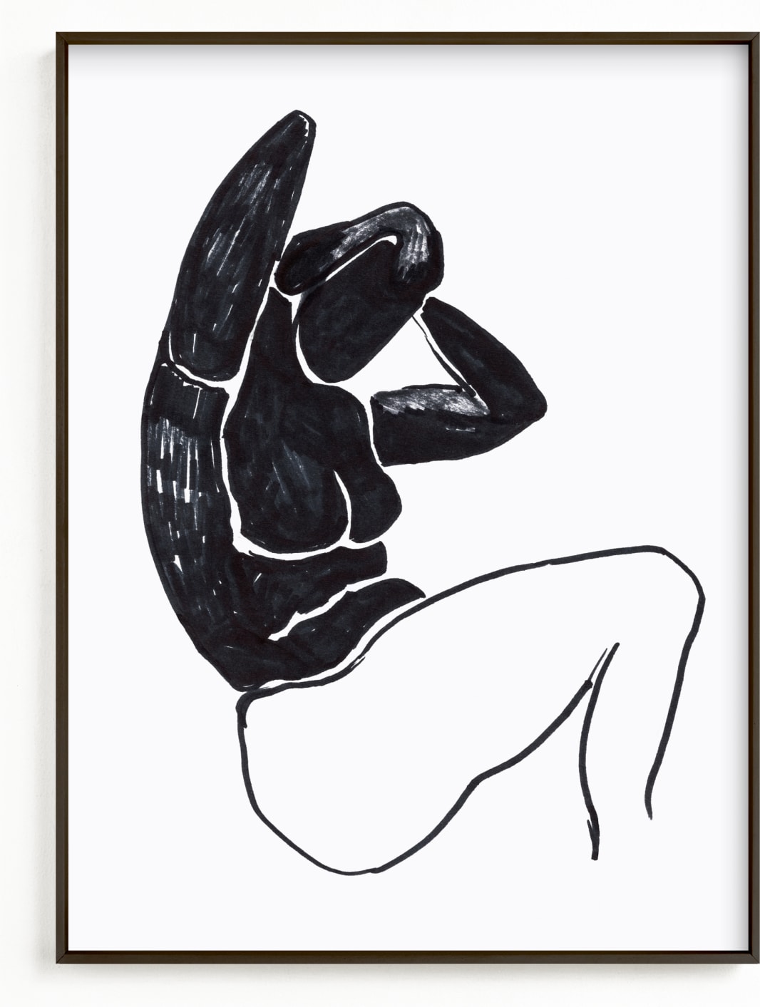 This is a white art by Oana Prints called Sitting nude.