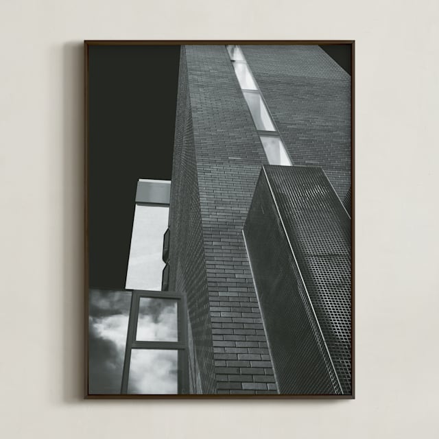 "Layered Architecture" - Art Print in Off Black by Rebecca Humphreys - Framed