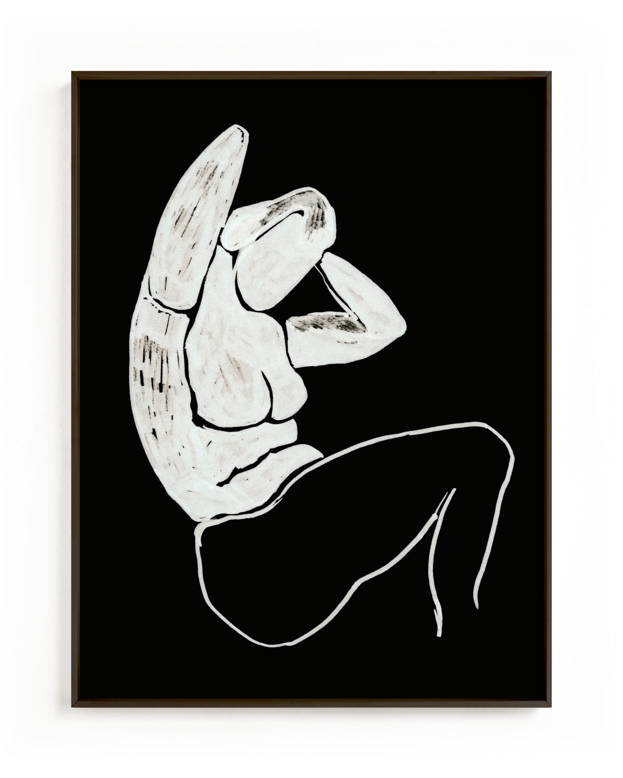 "Sitting nude" - Limited Edition Art Print by Oana Prints in beautiful frame options and a variety of sizes.