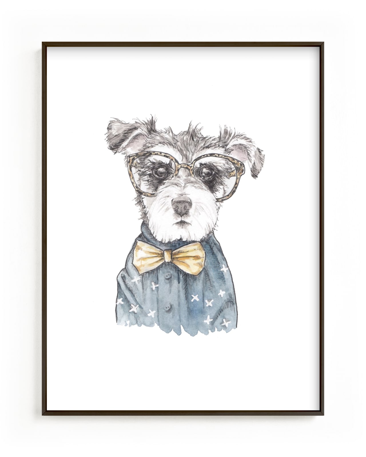 "Snazzy Schnauzer Mixed Media" - Limited Edition Art Print by Lauren Rogoff in beautiful frame options and a variety of sizes.