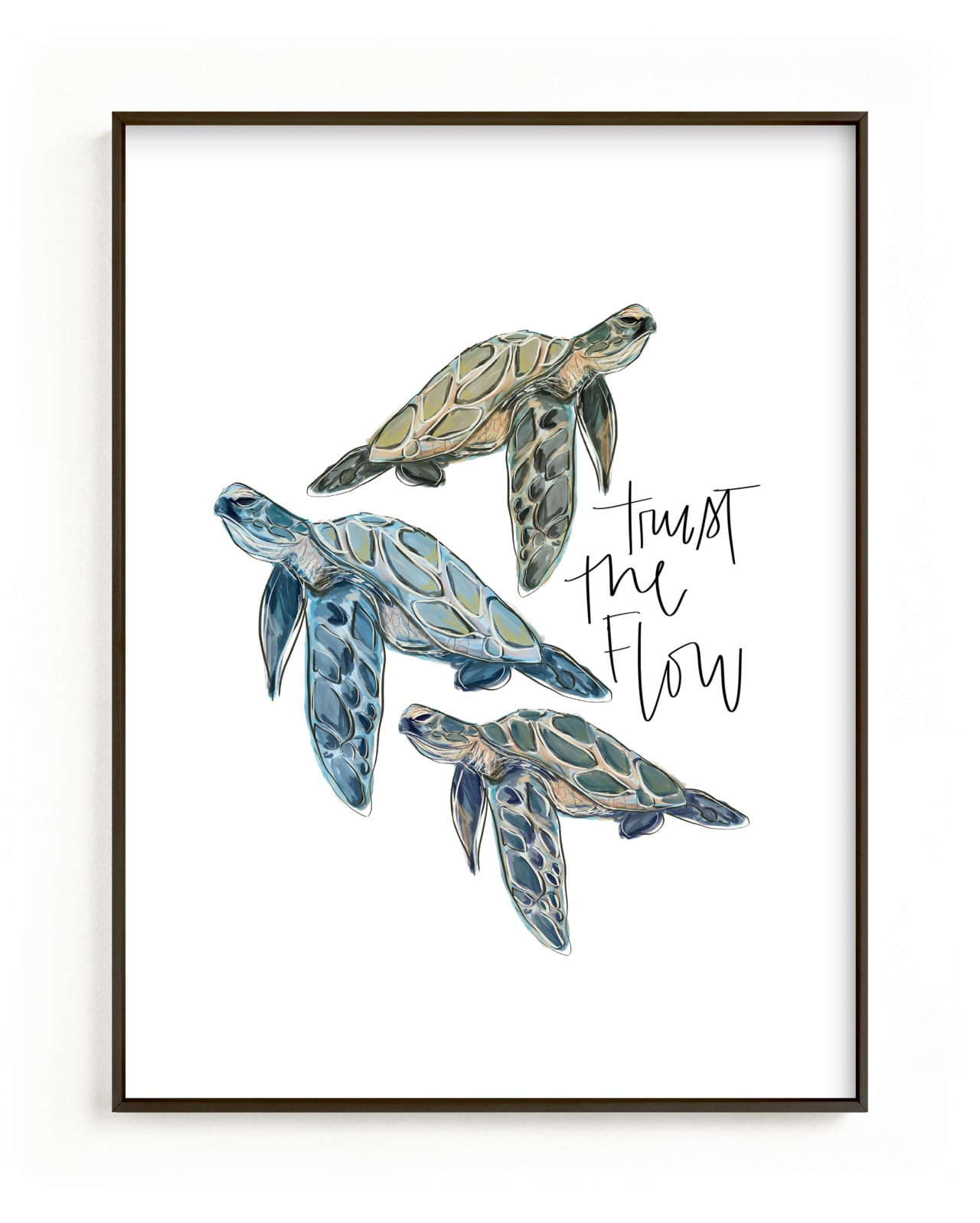 "Turtle Wisdom " by Britt Mills in beautiful frame options and a variety of sizes.