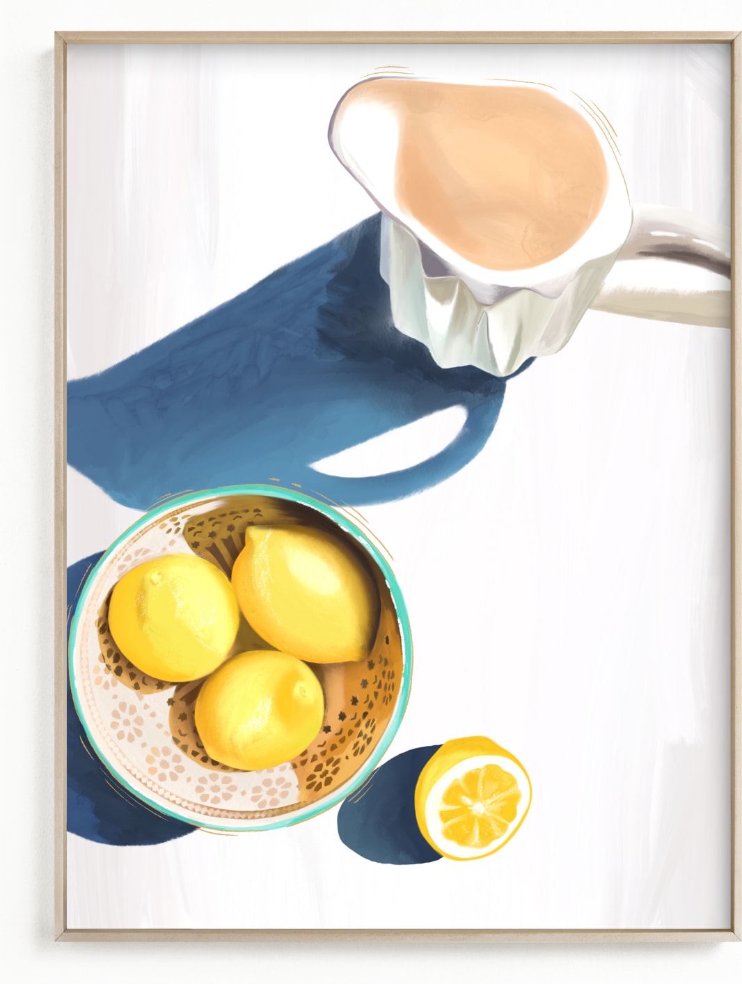 This is a blue art by Kinga Subject called Flatlay Lemon Study No.2.