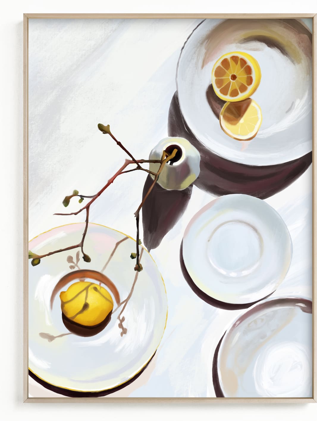 This is a white art by Kinga Subject called Flatlay Lemon Study.