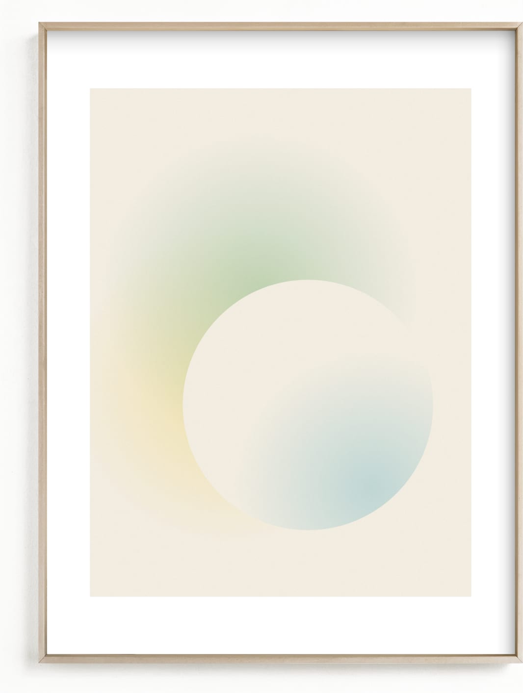 This is a blue, beige, green kids wall art by Sarah Lund called Light of the Moon.