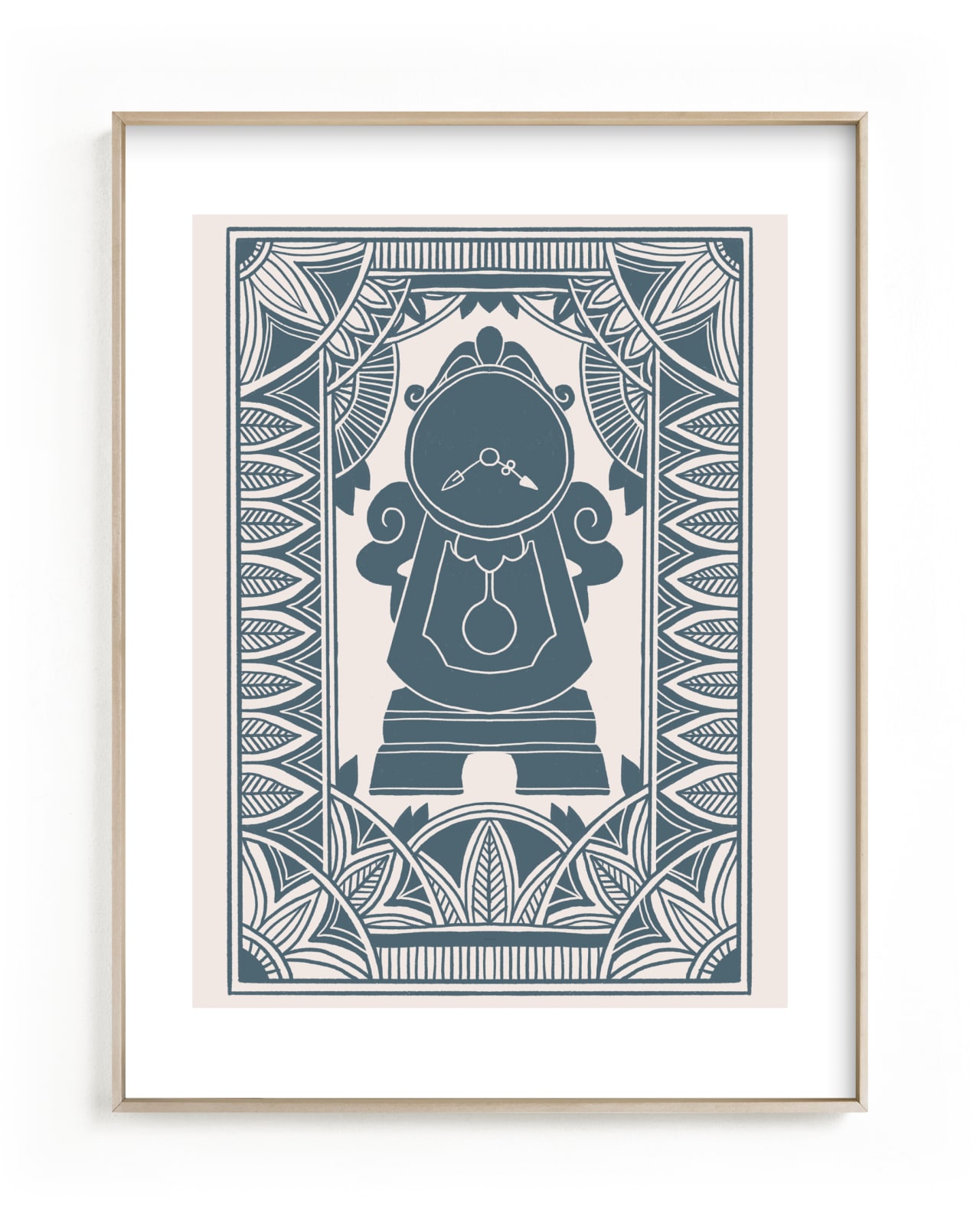"Cogsworth from Disney's Beauty And The Beast " - Limited Edition Art Print by Katharine Watson in beautiful frame options and a variety of sizes.