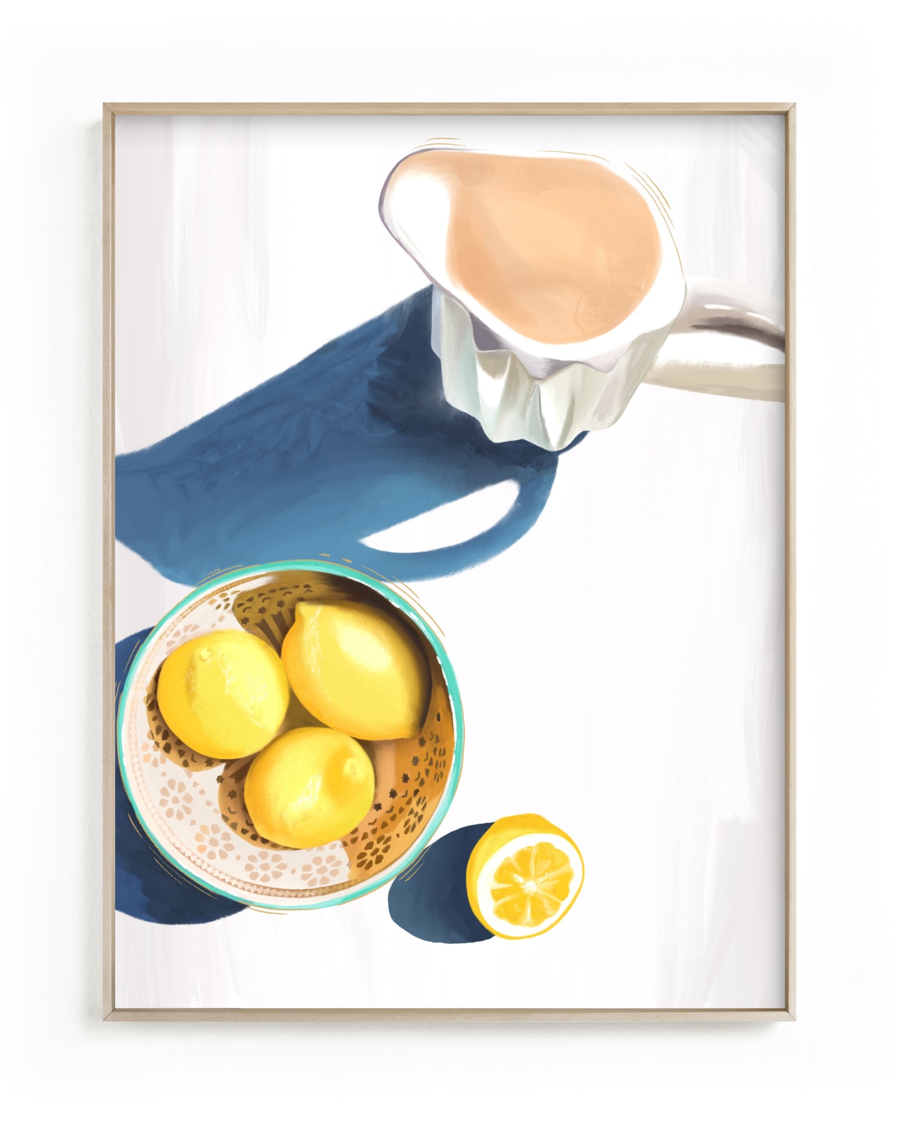 "Flatlay Lemon Study No.2" - Limited Edition Art Print by Kinga Subject in beautiful frame options and a variety of sizes.