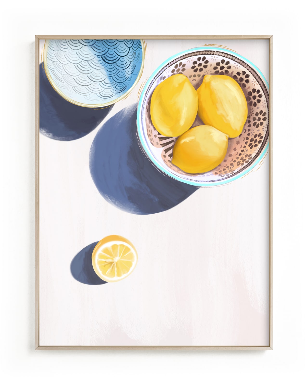 "Flatlay Lemon Study No.3" - Limited Edition Art Print by Kinga Subject in beautiful frame options and a variety of sizes.
