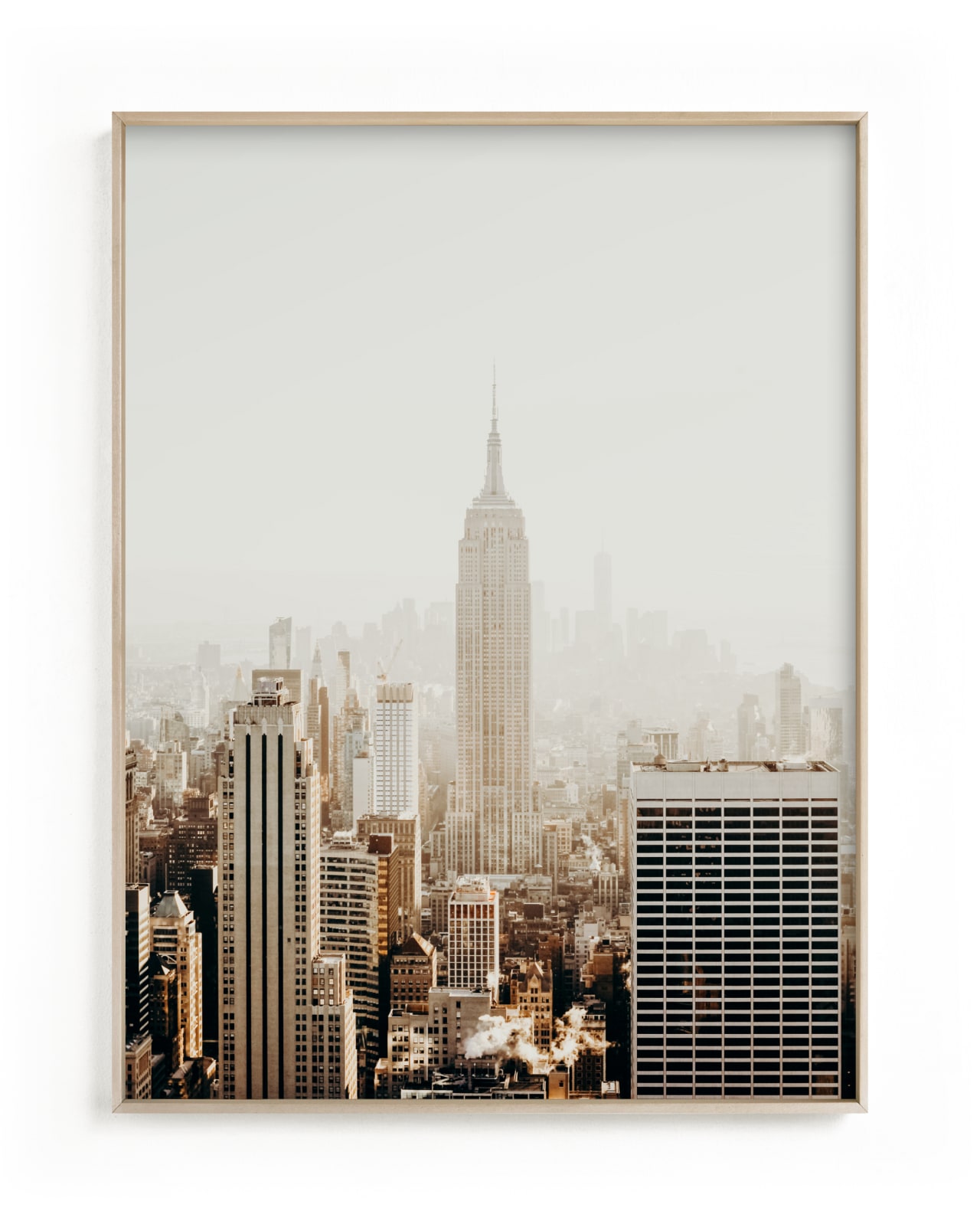 "New York City in Gold" - Limited Edition Art Print by Becca Frederick in beautiful frame options and a variety of sizes.