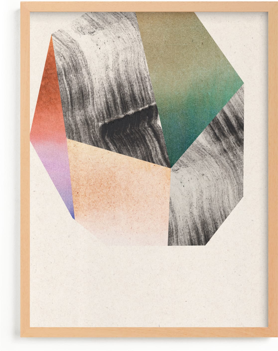 This is a colorful, beige art by Sumak Studio called Unexpected Crystals II.
