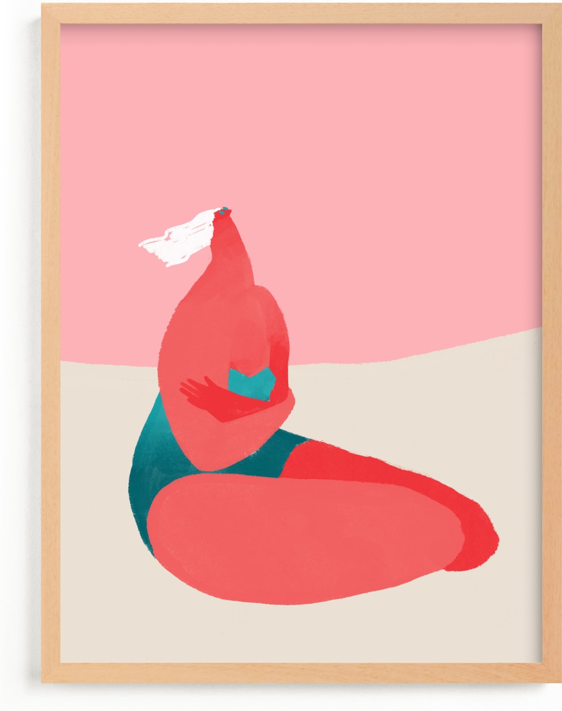 This is a pink, orange, rosegold art by Katie Spak called Breeze.
