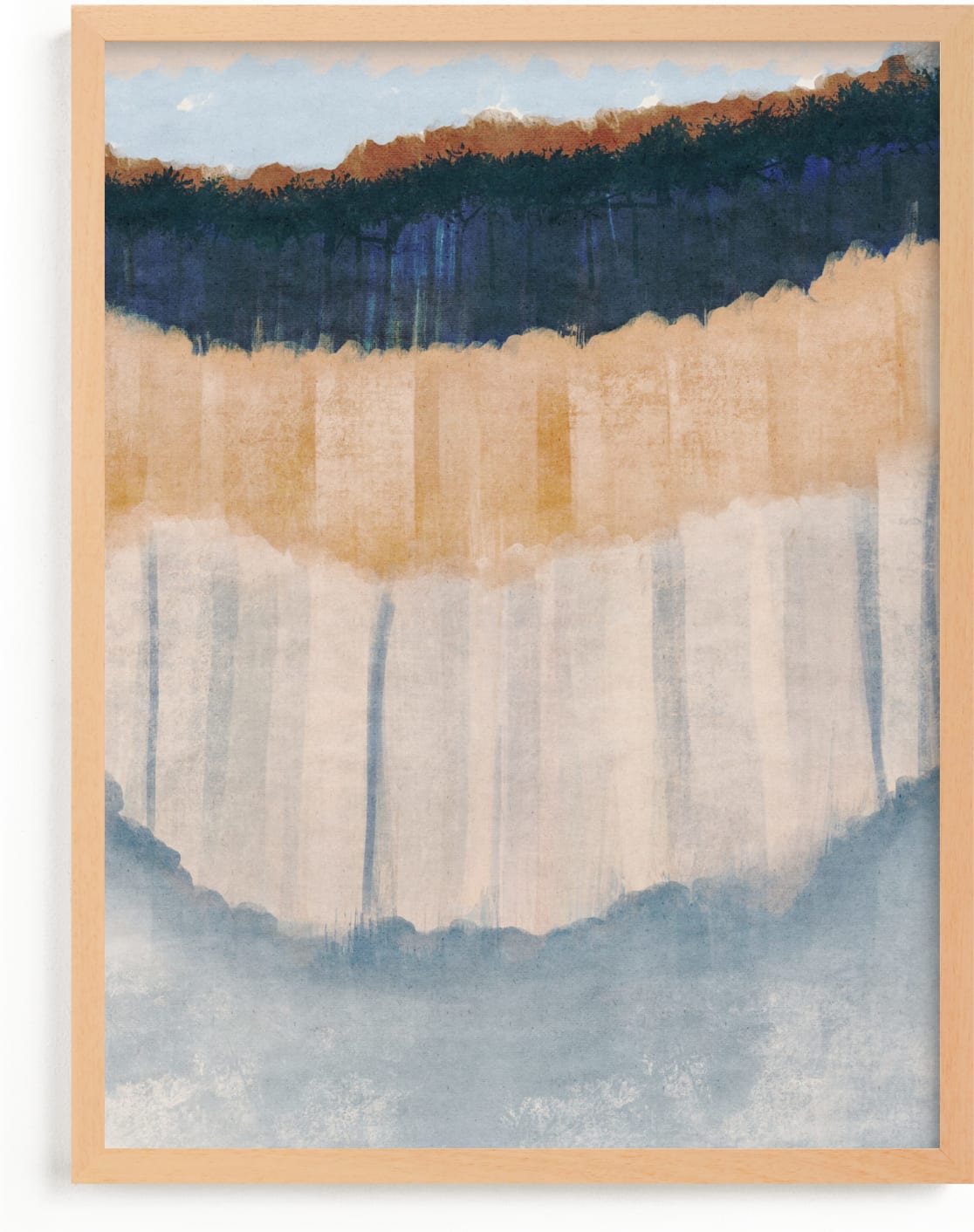 This is a blue, brown, beige art by Angel Walker called Light Rustic Formation I.