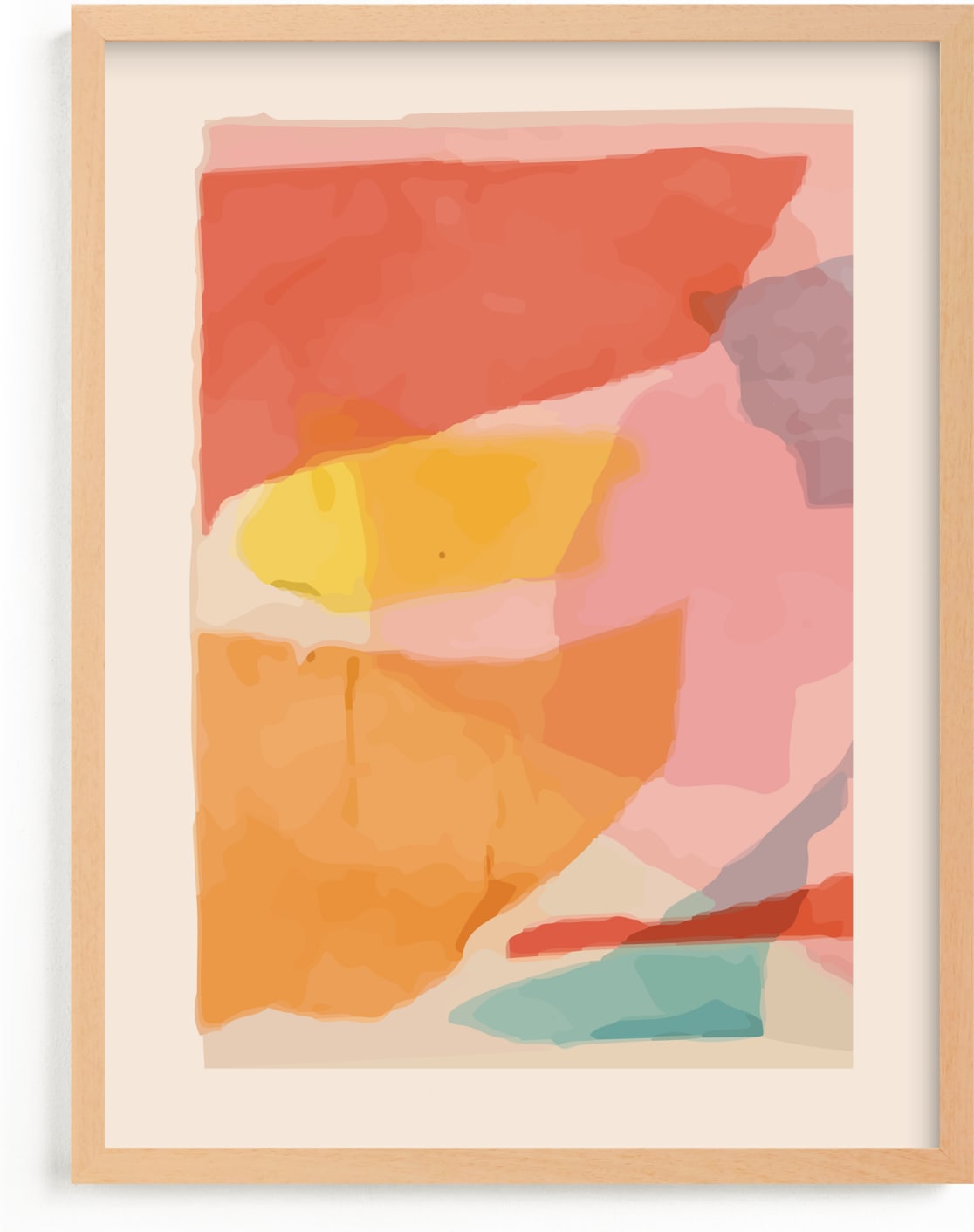 This is a yellow, pink, orange art by Stefania Copertini called TISSUES I.