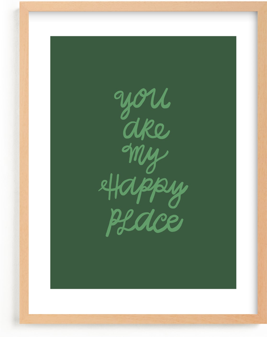 This is a green kids wall art by Kelly Ambrose called Happy Place.