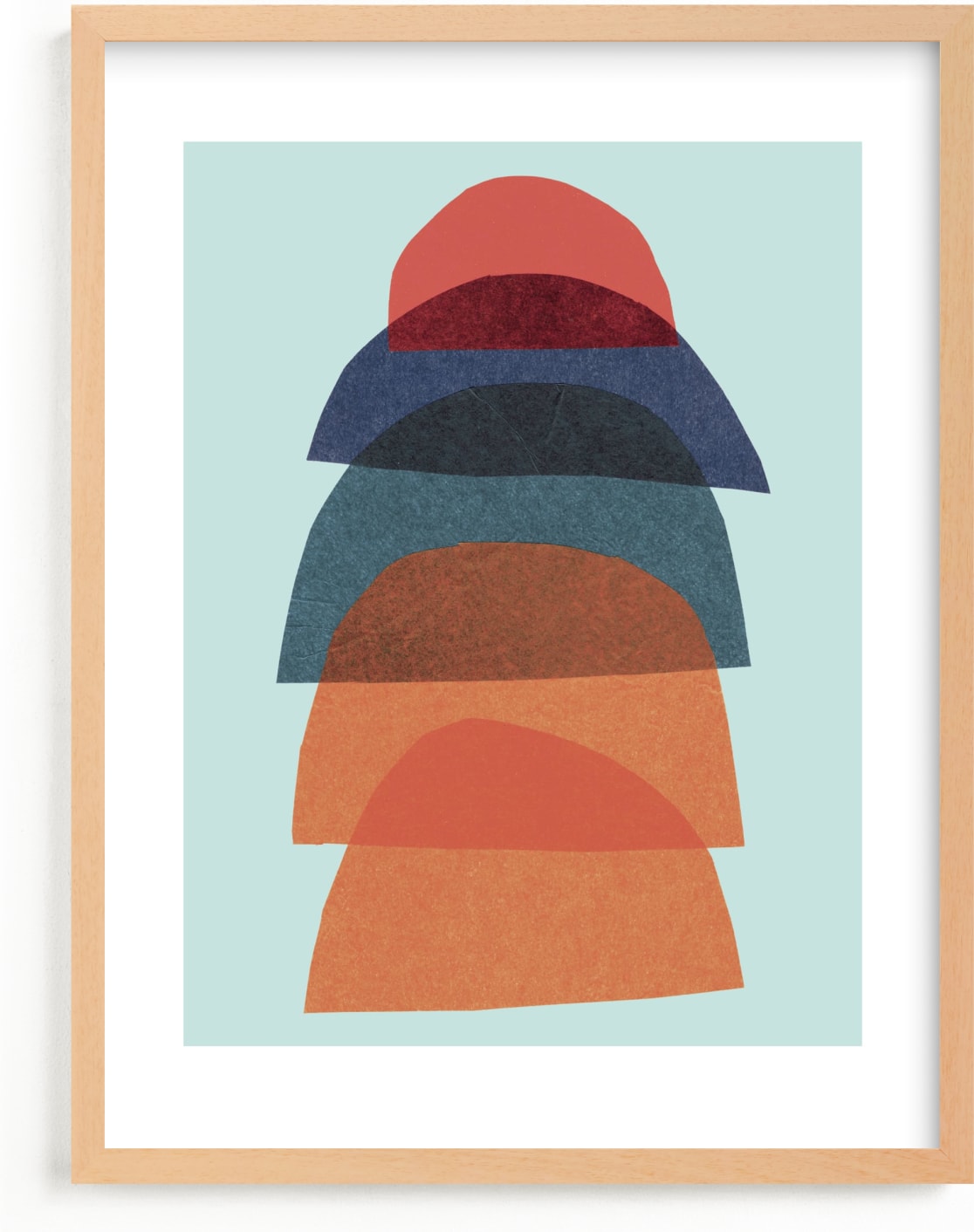 This is a blue kids wall art by Carrie Moradi called paper stack.