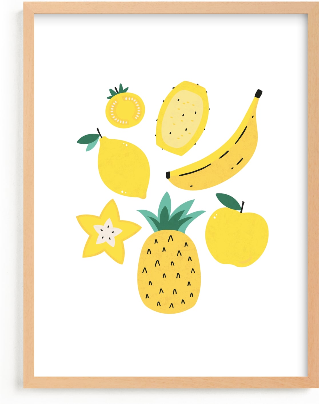 This is a white kids wall art by Erica Krystek called Monochrome Fruit No. 2.