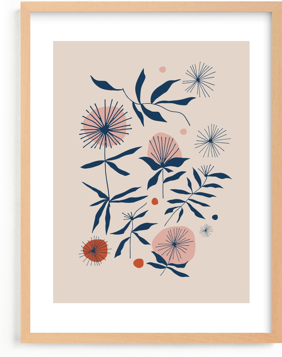 This is a blue kids wall art by Kate Capone called Vintage Floral Set I.
