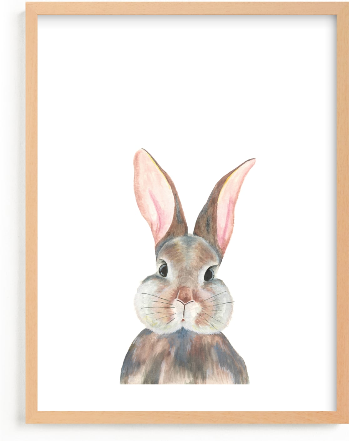 This is a brown, grey, pink art by Together Apart called Curious Bunny.