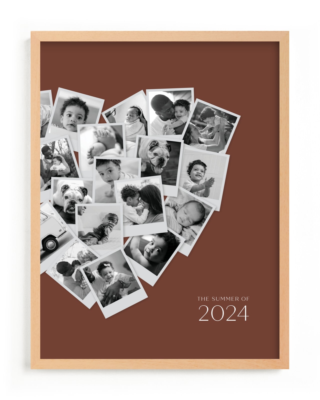This is a brown photo art by Minted called Modern Heart Snapshot Mix® Warm Tones.