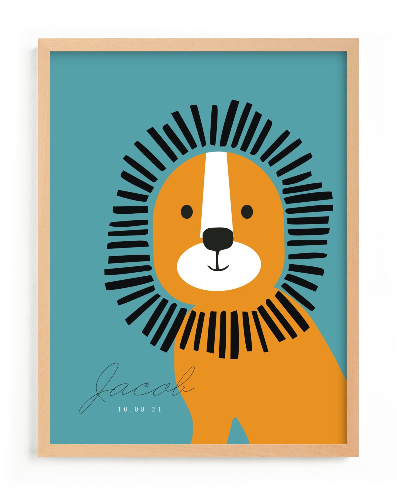 "Lion" - Custom Open Edition Children's Art Print by Oma N. Ramkhelawan in beautiful frame options and a variety of sizes.
