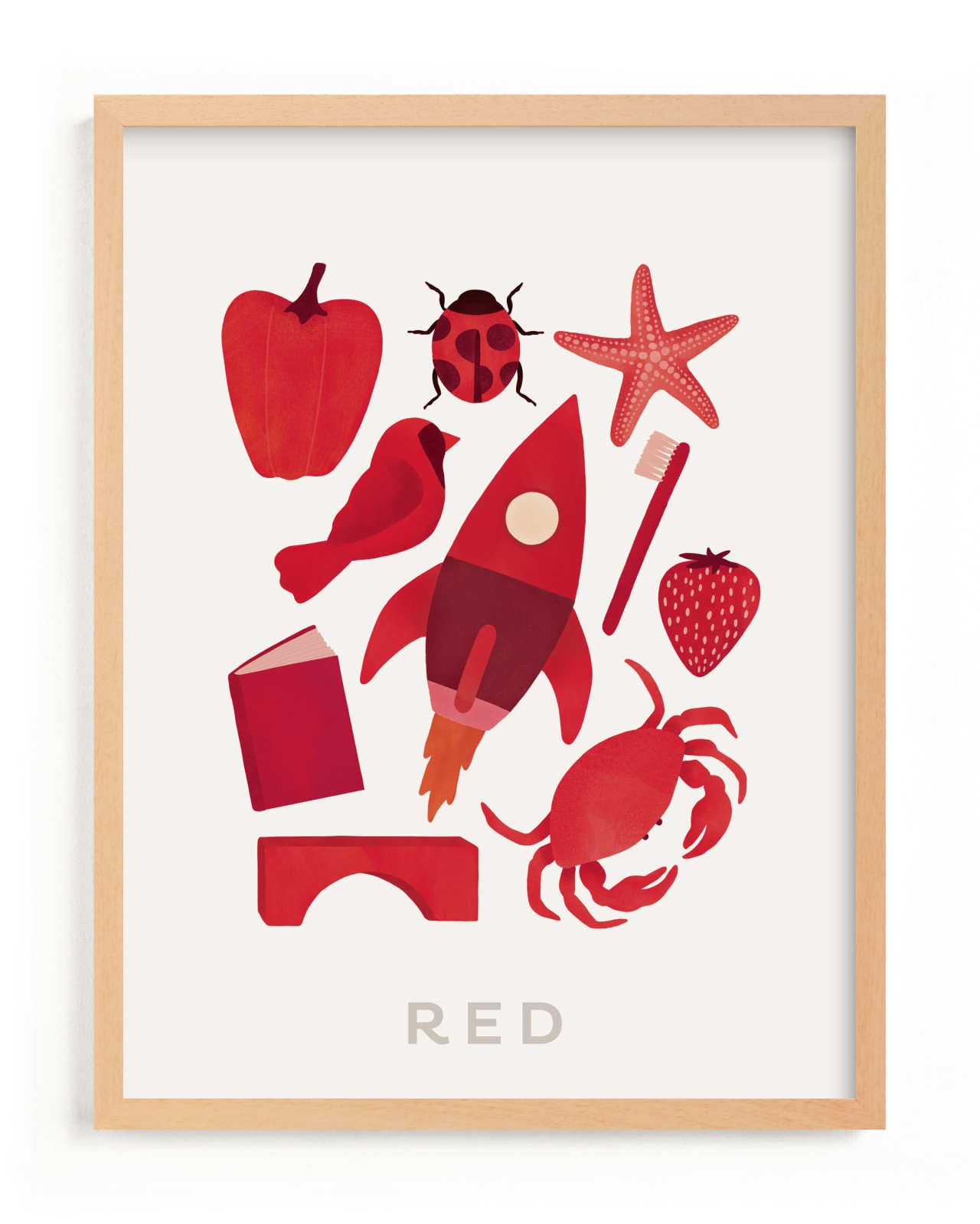 Ten Red Things Children’s Art Print