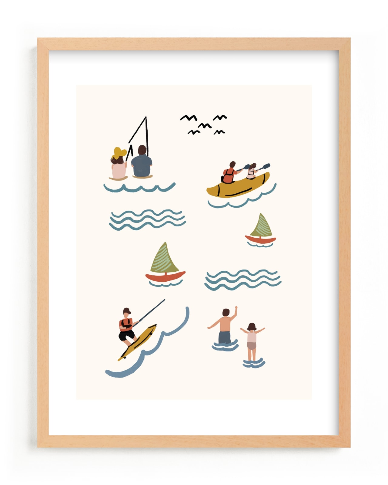 "Fun at the Lake" - Limited Edition Art Print by Lea Velasquez in beautiful frame options and a variety of sizes.