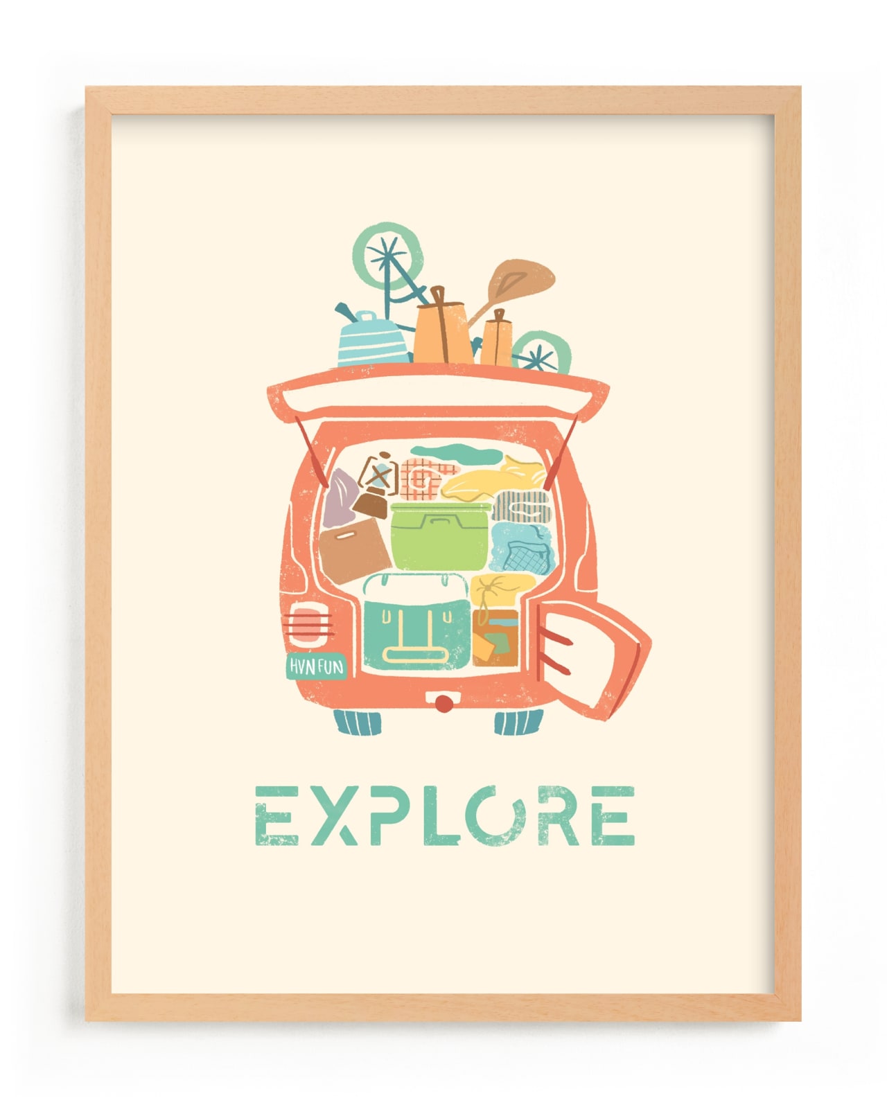 "All Packed and Ready to Explore" - Limited Edition Art Print by Kayla Buchner in beautiful frame options and a variety of sizes.