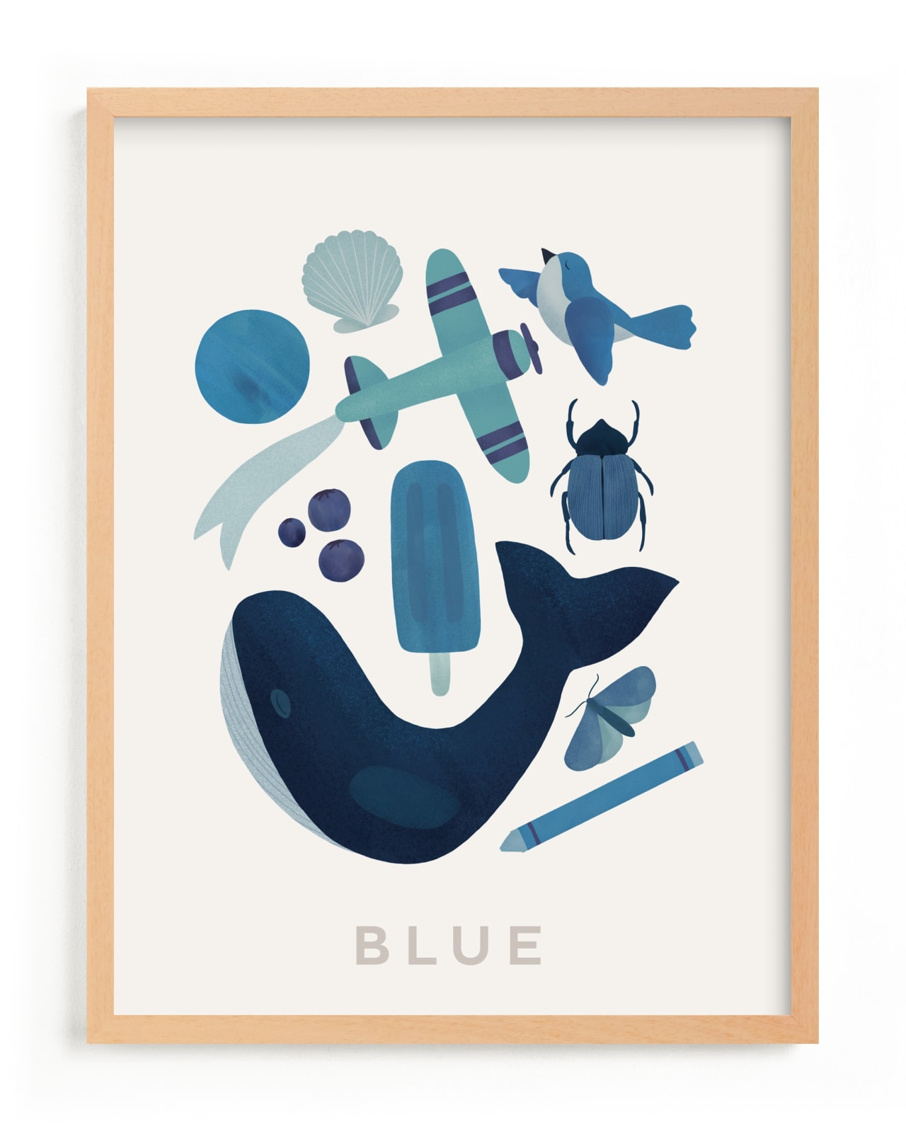 Ten Blue Things Children’s Art Print