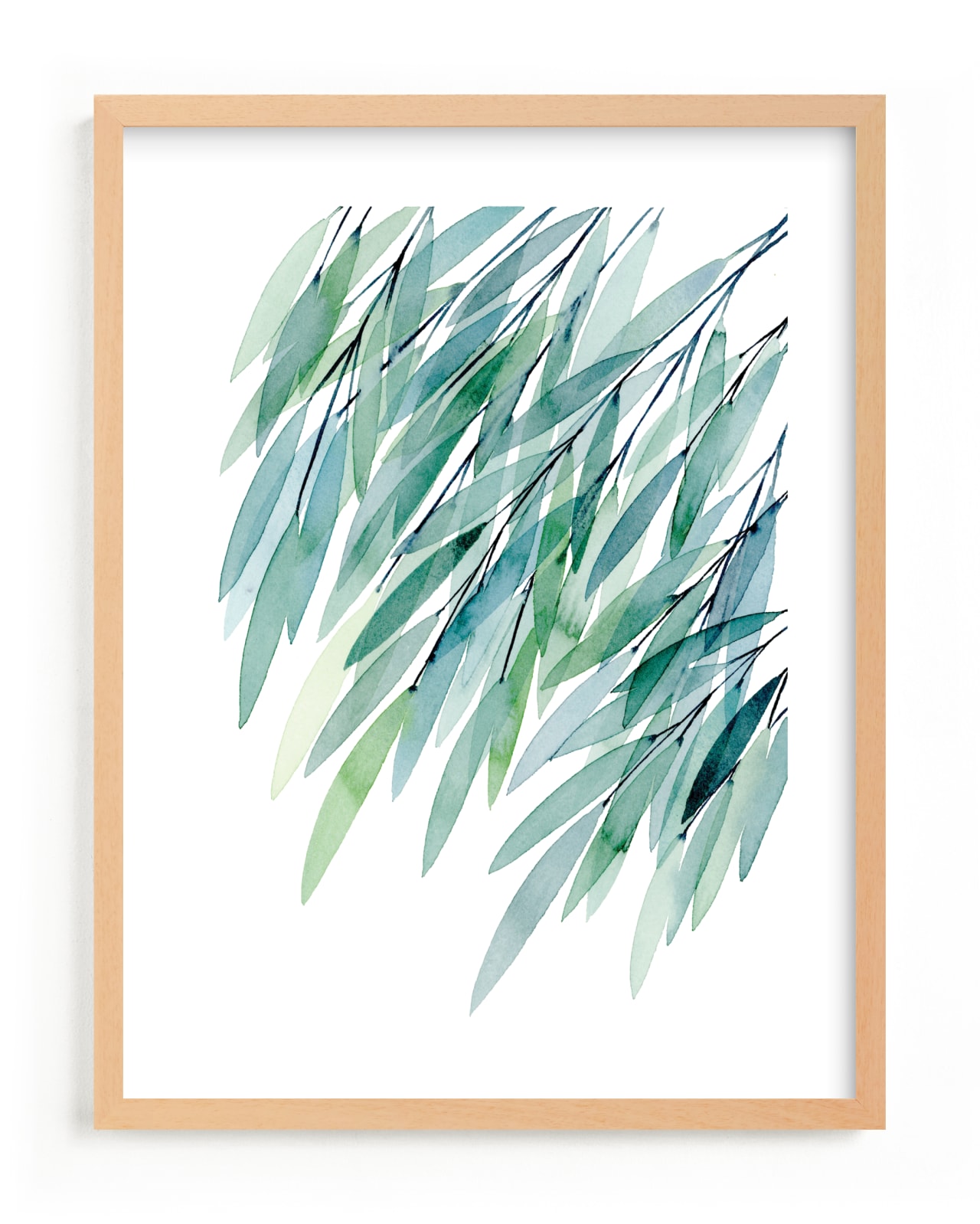 "Turquoise Rustling Leaves No. 1" - Limited Edition Art Print by Priscilla Lee in beautiful frame options and a variety of sizes.