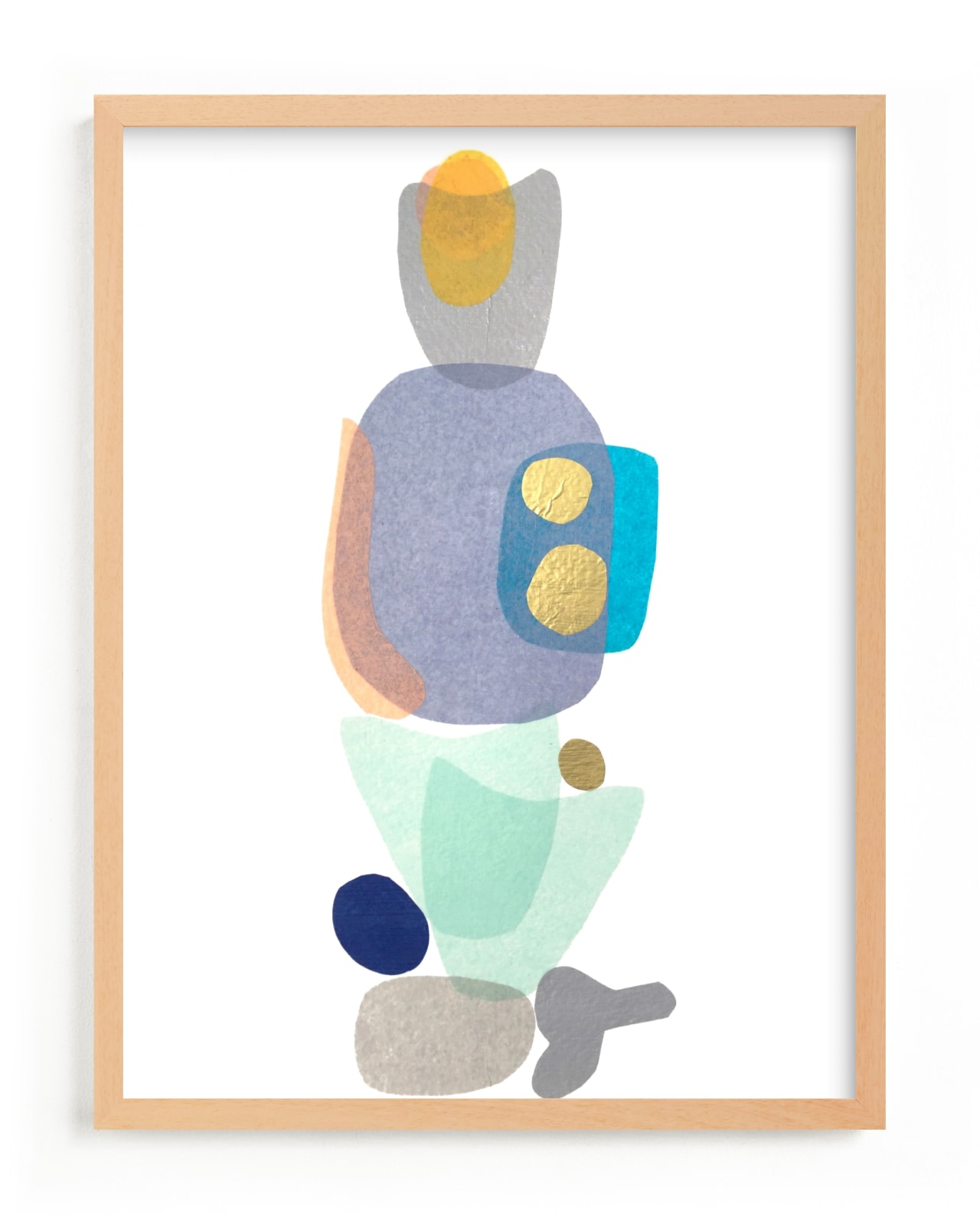 "navy blue gold totem" by tina johnson in beautiful frame options and a variety of sizes.