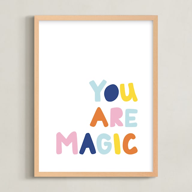 "Colorful - You are Magic" - Art Print in Sky by Jessica Prout - Framed
