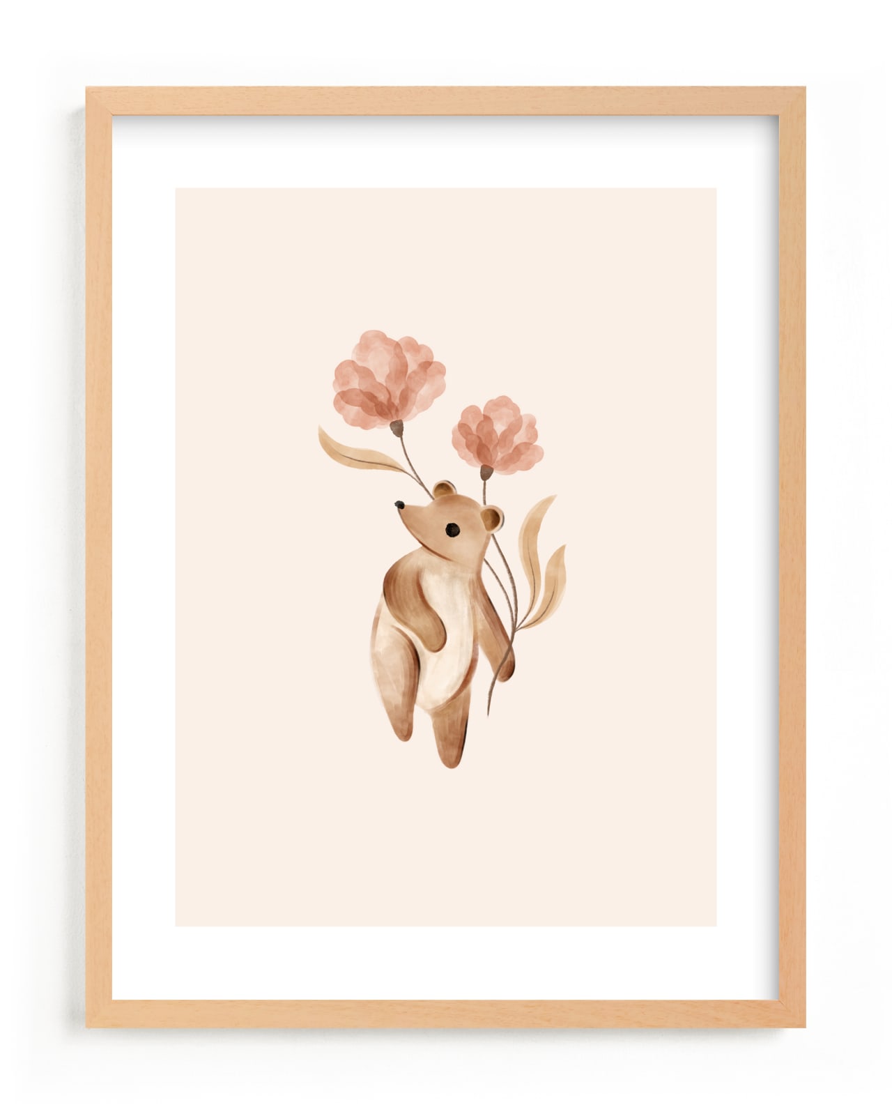 "bear with flowers" by Vivian Yiwing in beautiful frame options and a variety of sizes.
