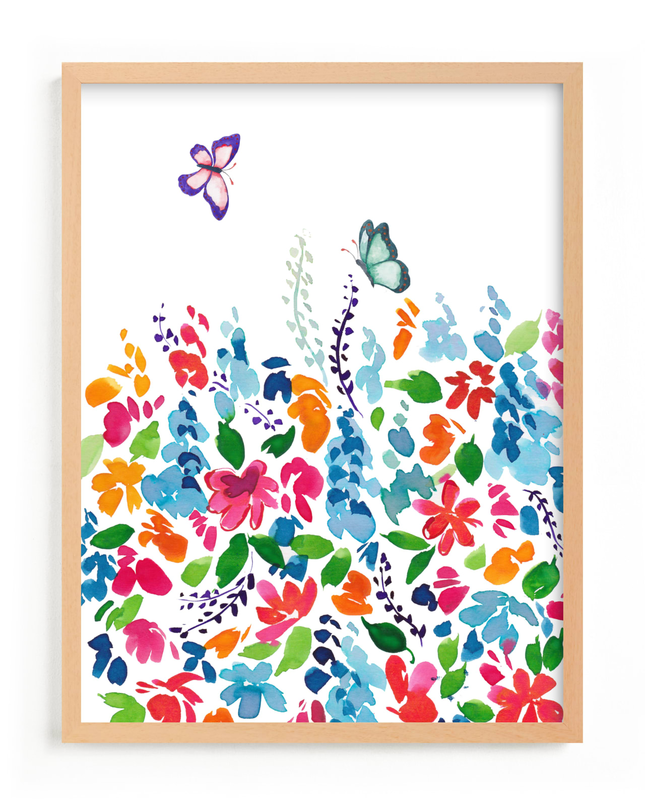 "butterfly in garden" by Tae Lee in beautiful frame options and a variety of sizes.